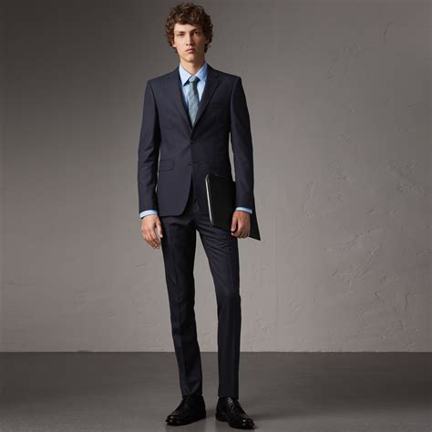 burberry slim fit suit navy|Burberry clothing website.